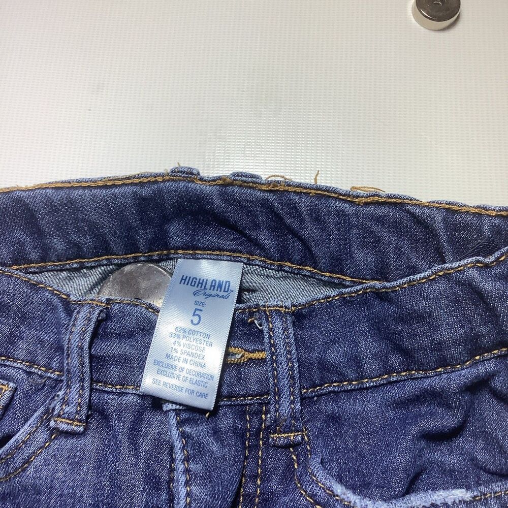 Highland Original Blue Denim Jeans Kids Relaxed Fit Size 5 Boys